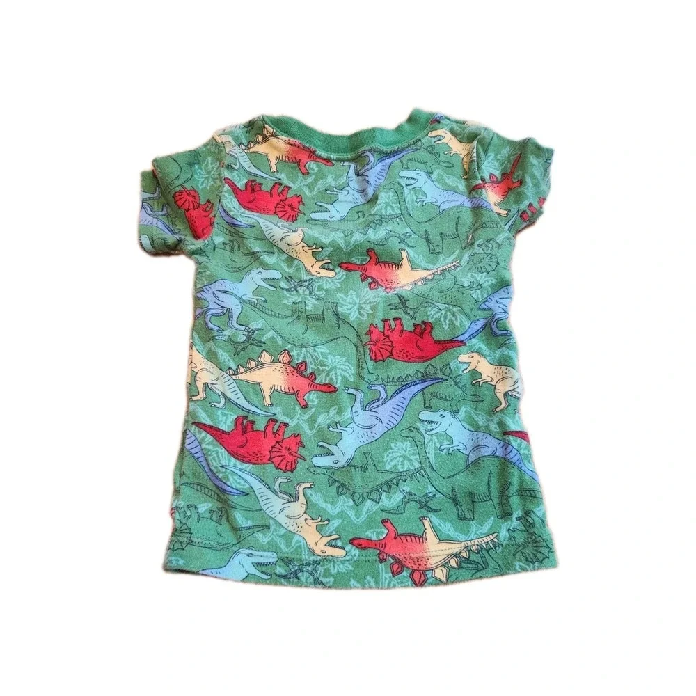 Toddler Boys Green Dinosaur Pajama Set - Soft Cotton Sleepwear